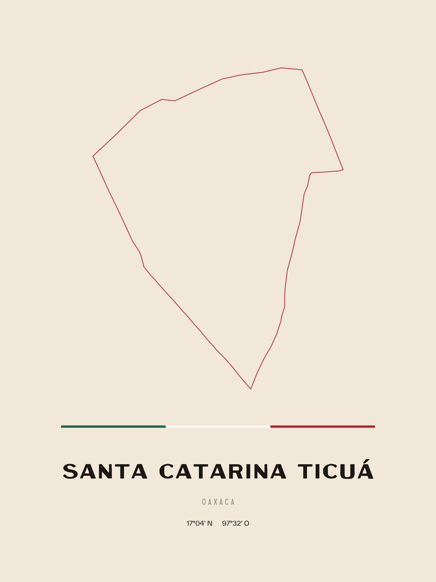 Framed poster of Santa Catarina Ticuá, Oaxaca.