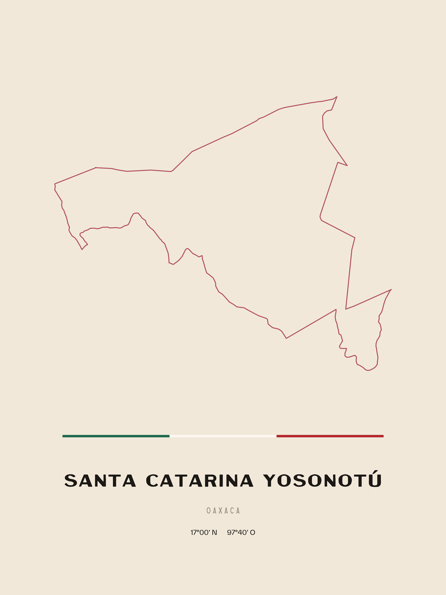Framed poster of Santa Catarina Yosonotú, Oaxaca.