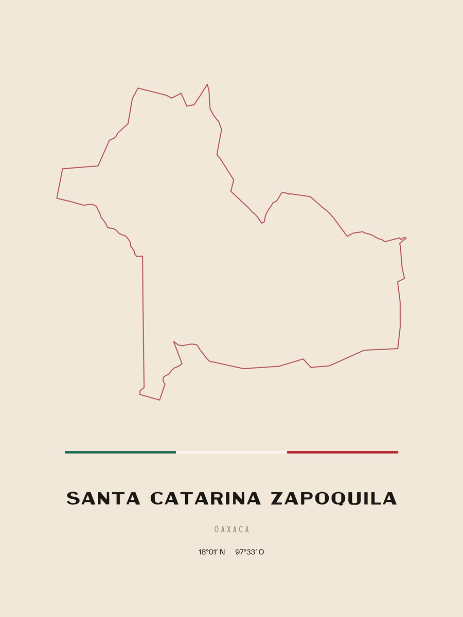 Framed poster of Santa Catarina Zapoquila, Oaxaca.