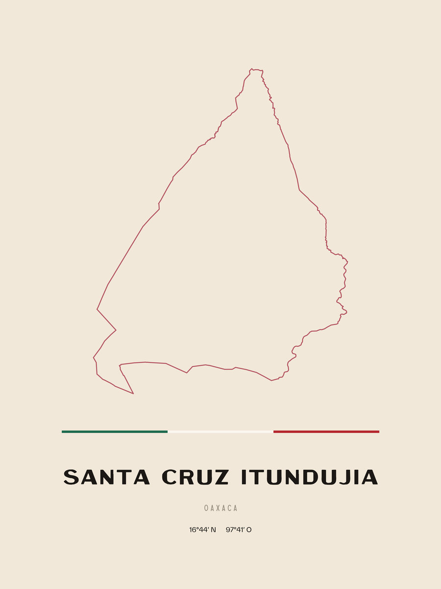 Framed poster of Santa Cruz Itundujia, Oaxaca.