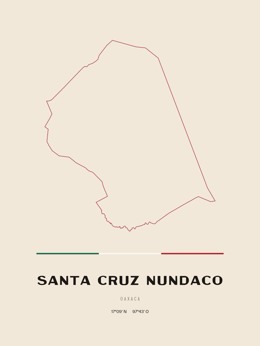 Framed poster of Santa Cruz Nundaco, Oaxaca.