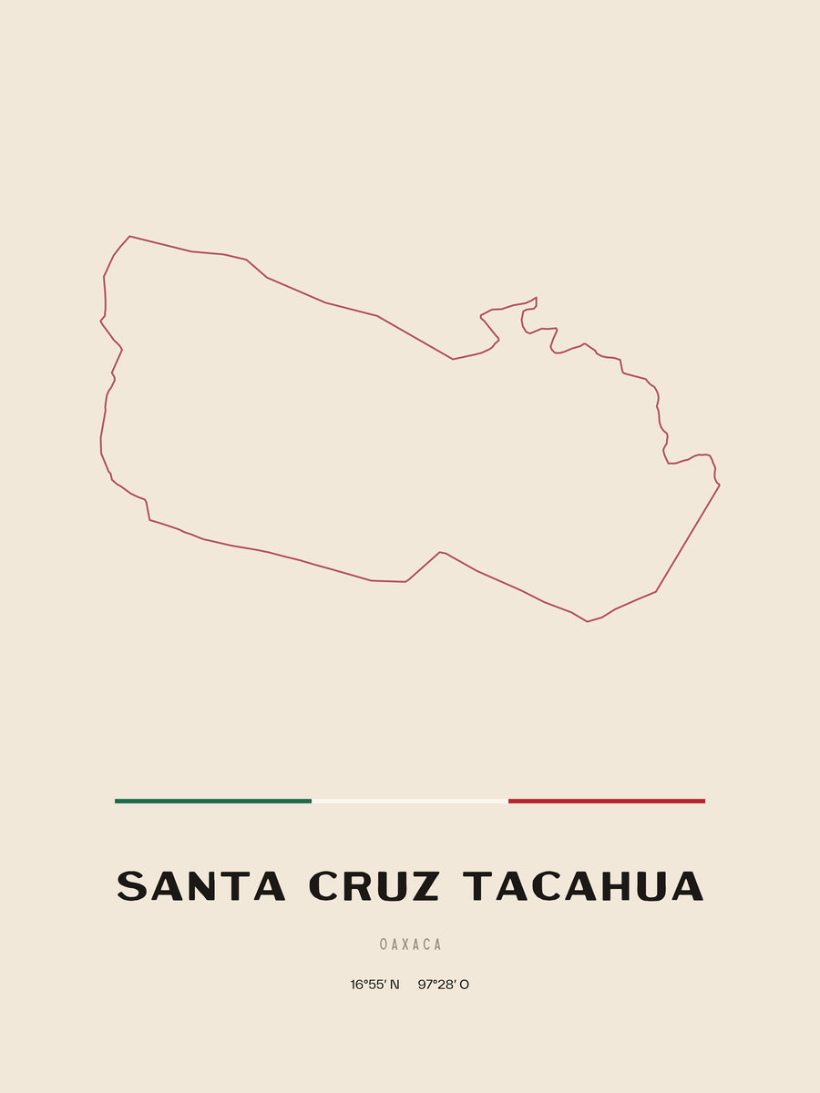 Framed poster of Santa Cruz Tacahua, Oaxaca.