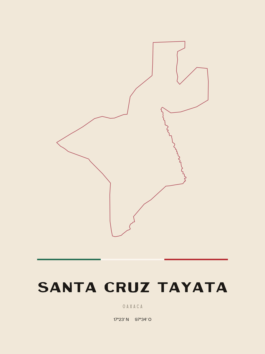 Framed poster of Santa Cruz Tayata, Oaxaca.