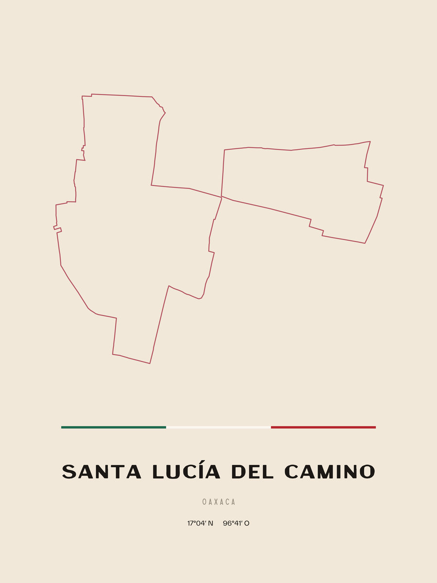 Framed poster of Santa Lucía del Camino, Oaxaca.