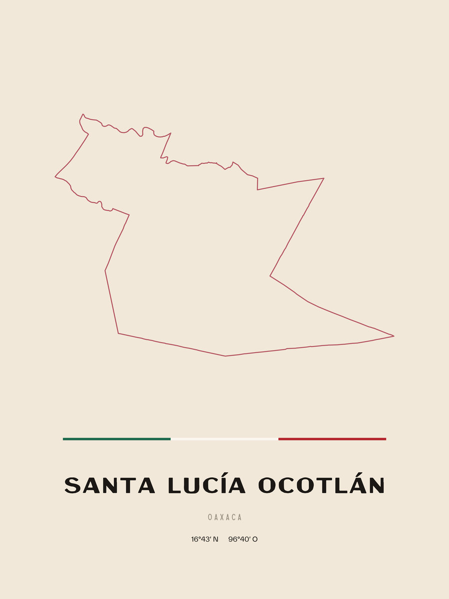 Framed poster of Santa Lucía Ocotlán, Oaxaca.