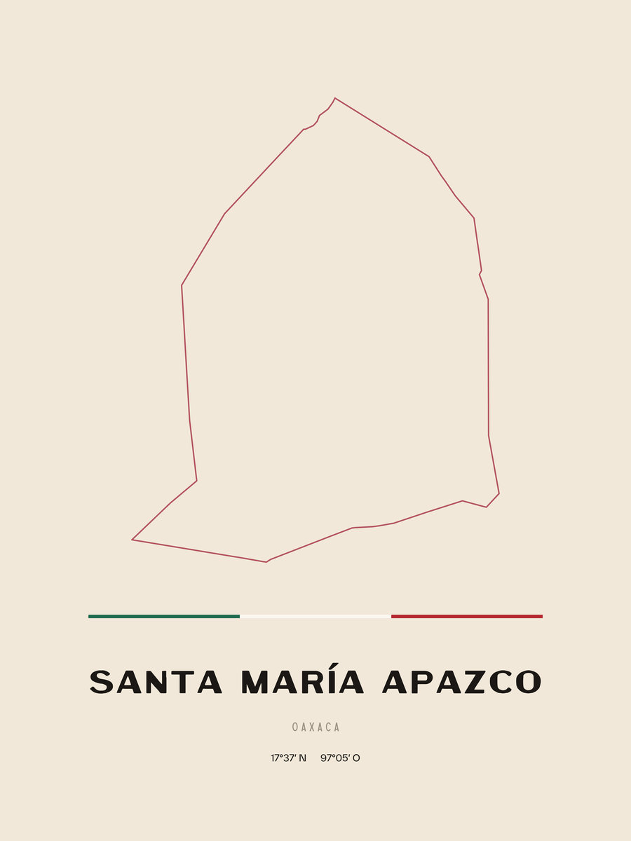 Framed poster of Santa María Apazco, Oaxaca.