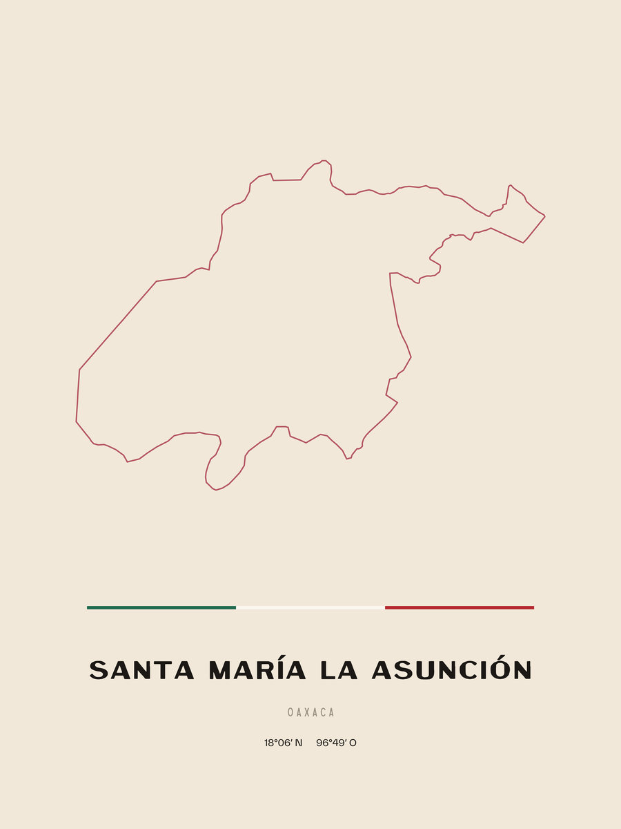Framed poster of Santa María la Asunción, Oaxaca.