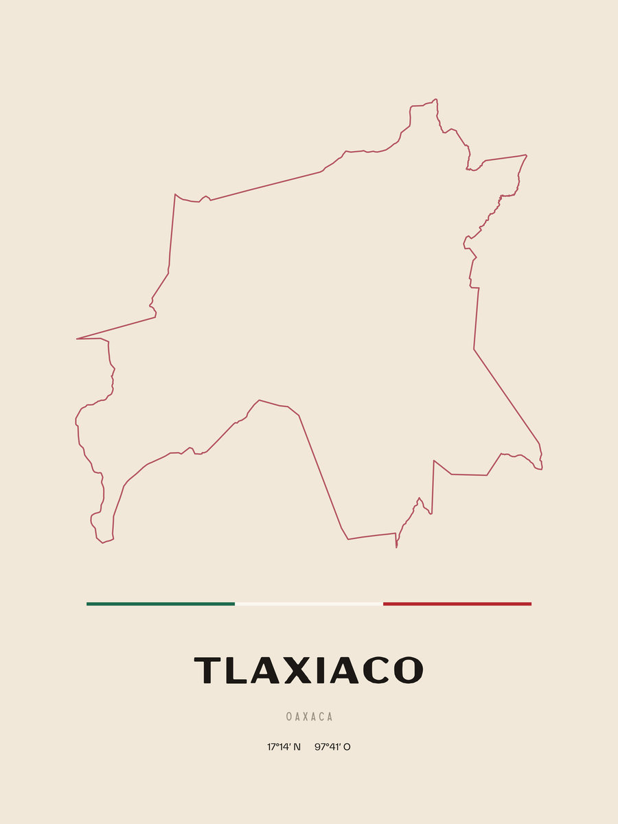 Framed poster of Tlaxiaco, Oaxaca.
