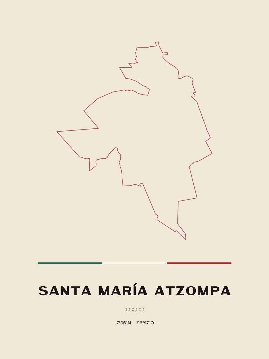 Framed poster of Santa María Atzompa, Oaxaca.