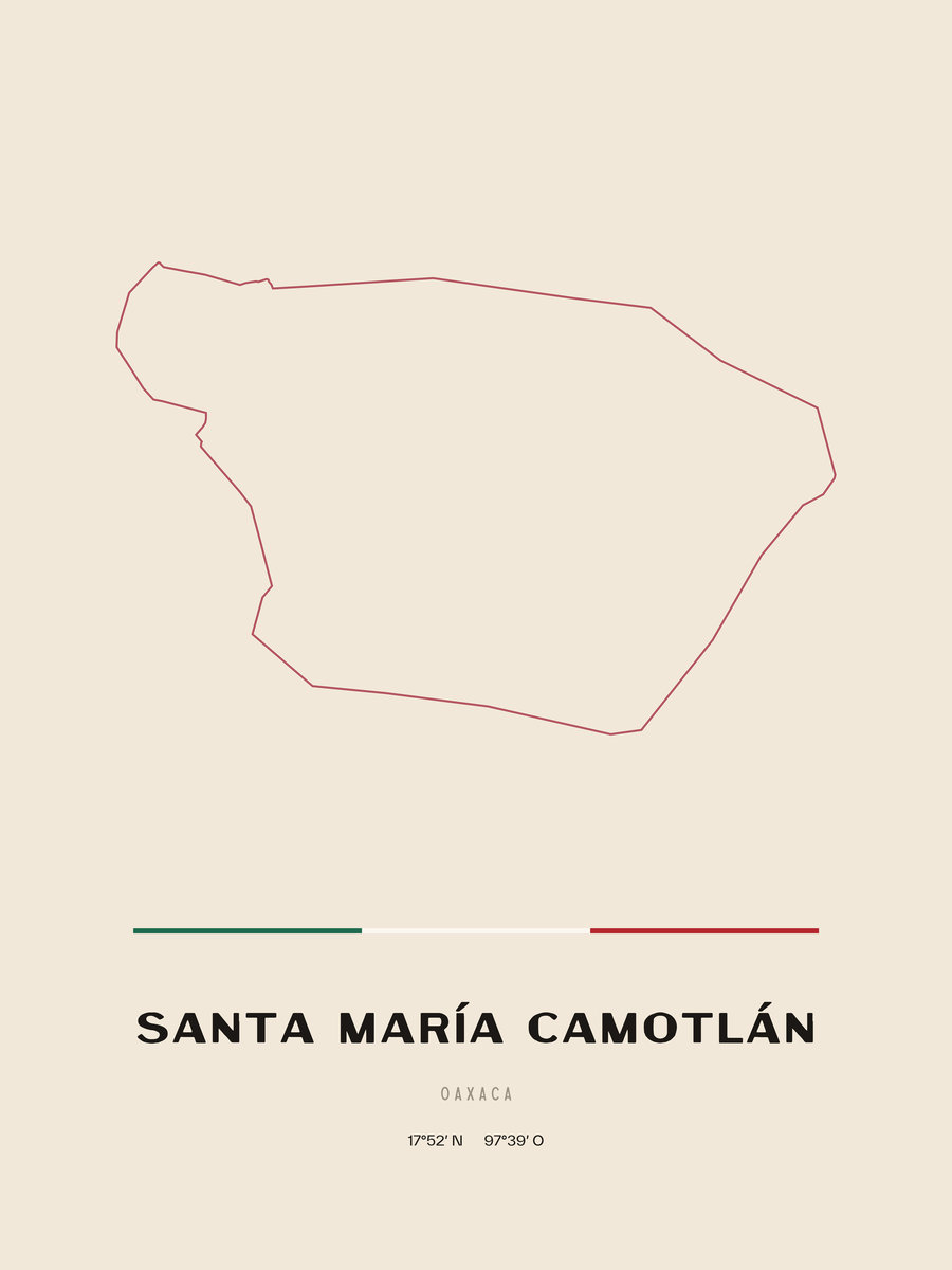 Framed poster of Santa María Camotlán, Oaxaca.