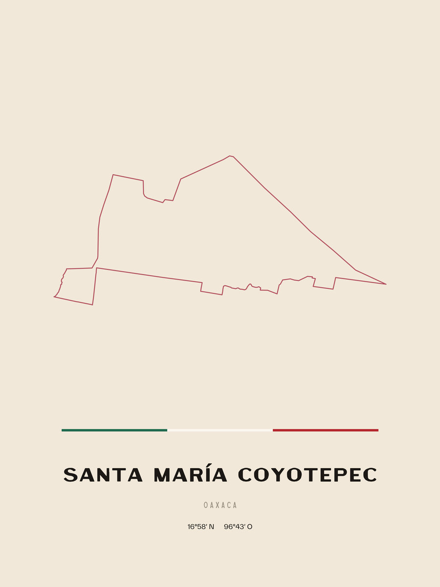 Framed poster of Santa María Coyotepec, Oaxaca.