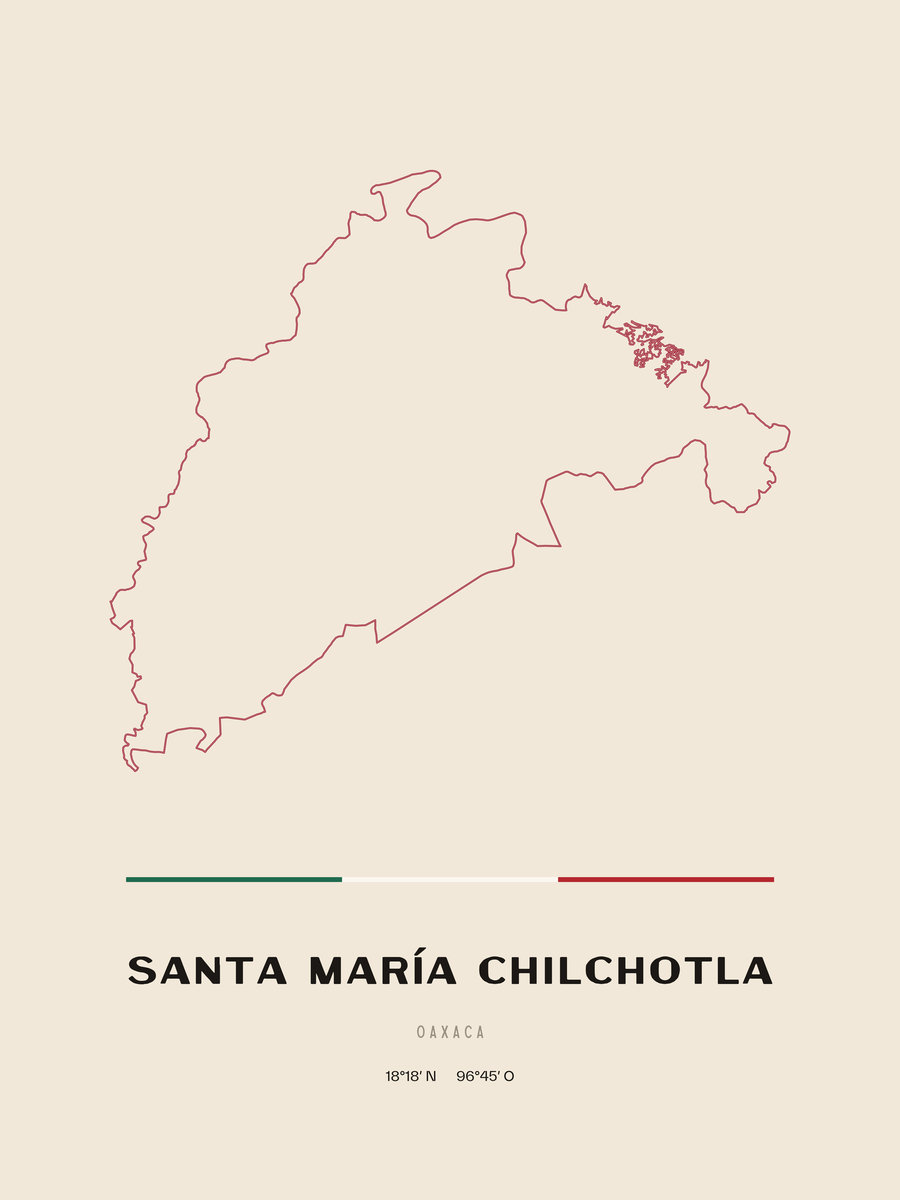 Framed poster of Santa María Chilchotla, Oaxaca.