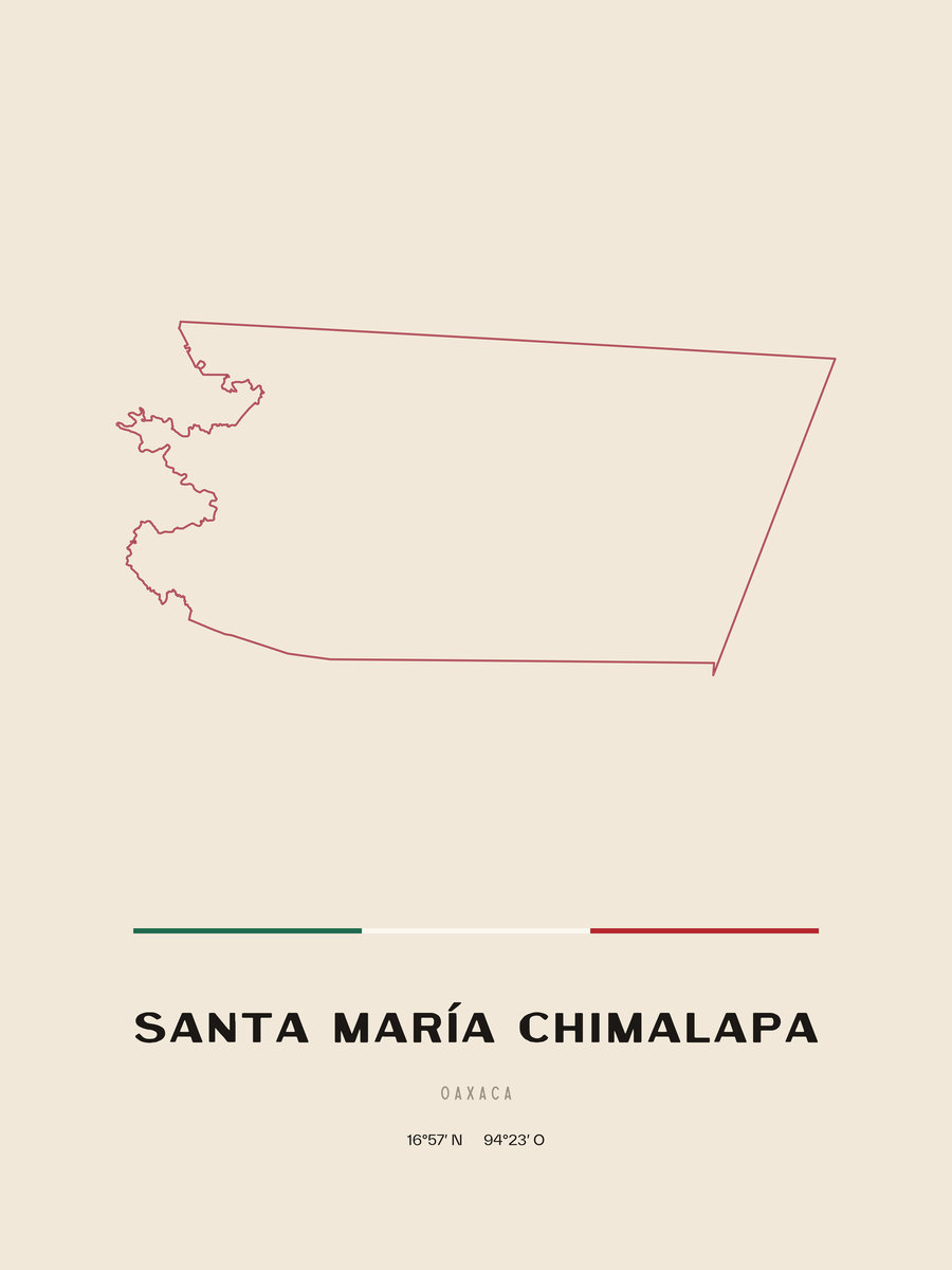Framed poster of Santa María Chimalapa, Oaxaca.
