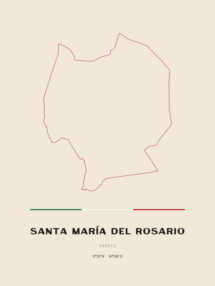 Framed poster of Santa María del Rosario, Oaxaca.