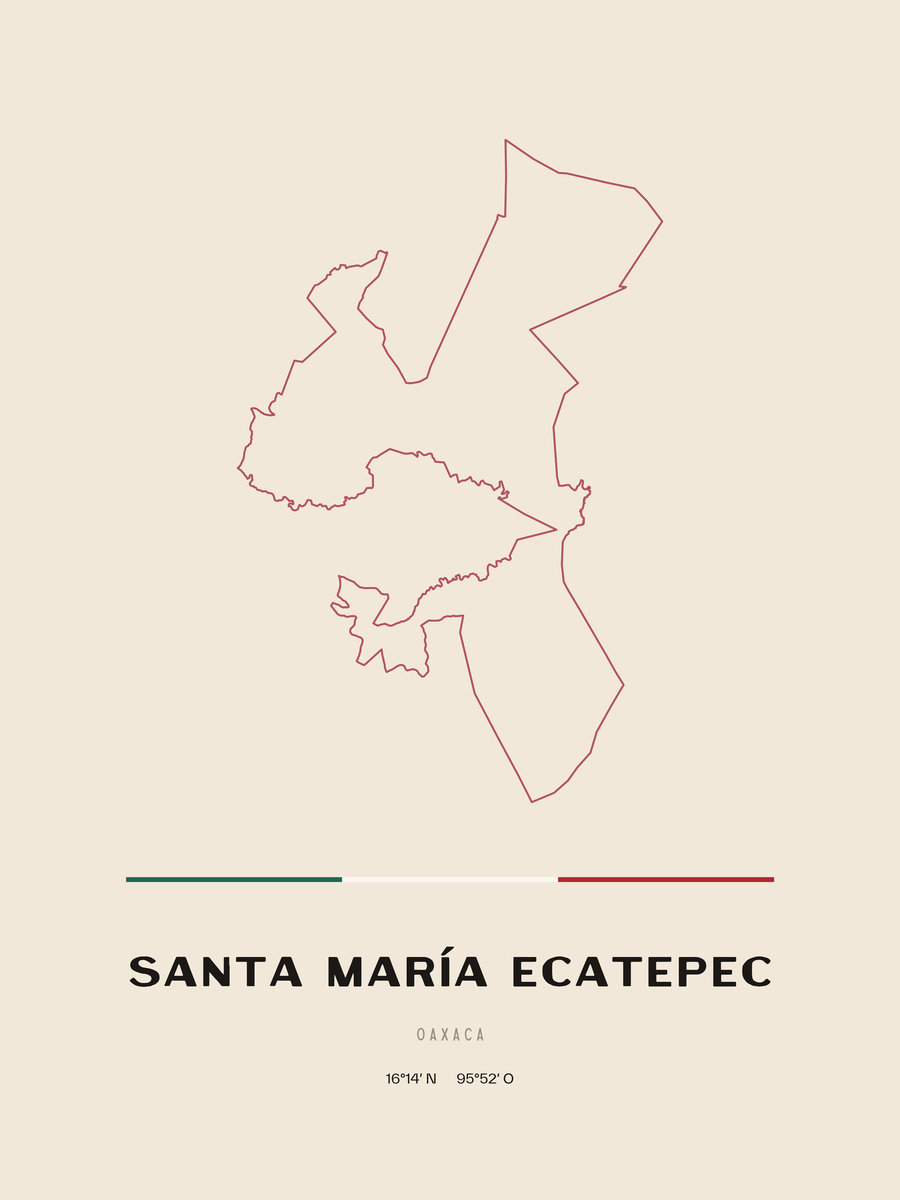 Framed poster of Santa María Ecatepec, Oaxaca.
