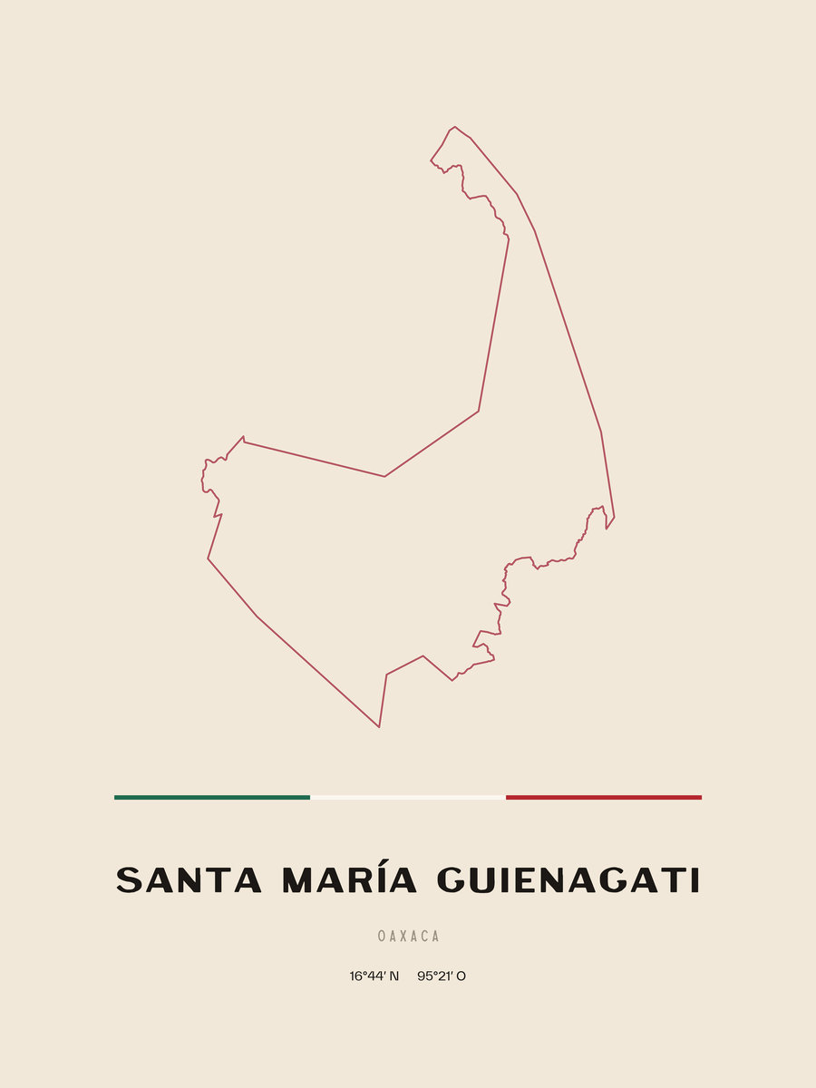 Framed poster of Santa María Guienagati, Oaxaca.