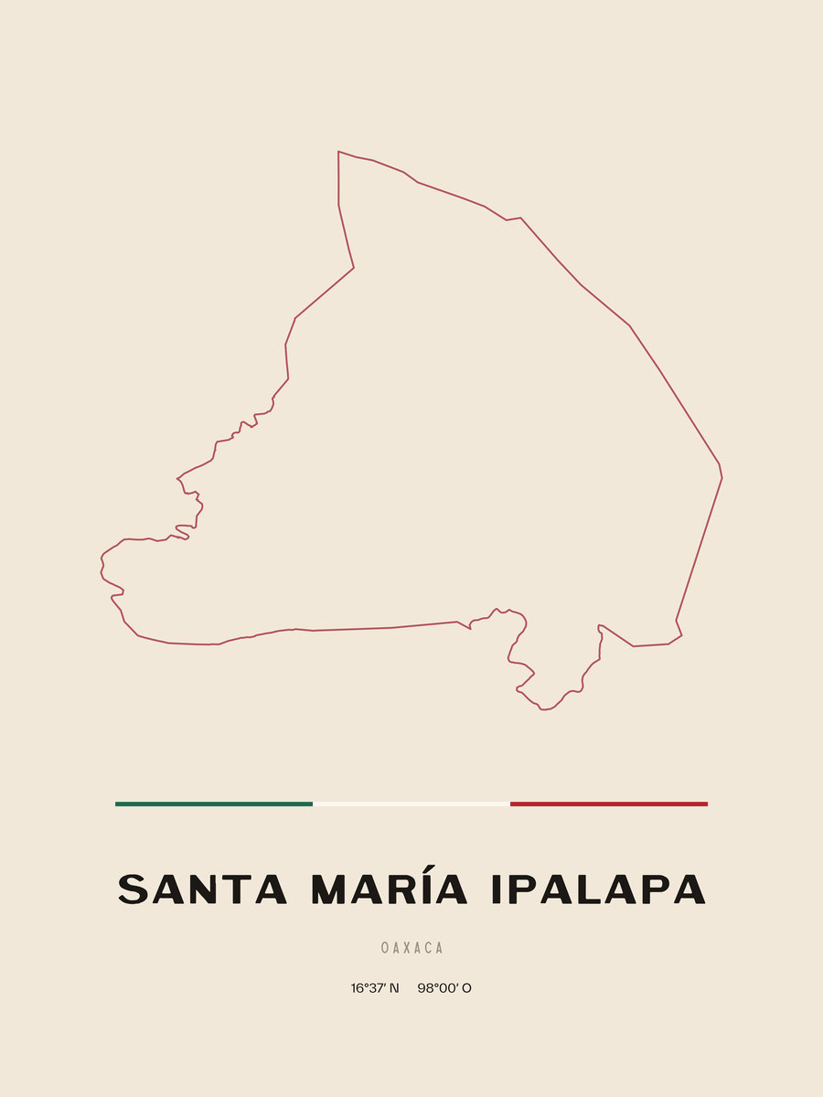 Framed poster of Santa María Ipalapa, Oaxaca.