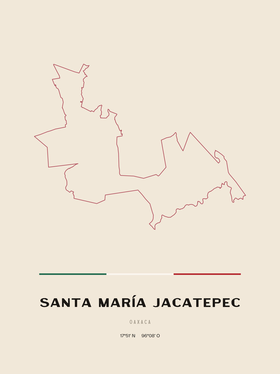 Framed poster of Santa María Jacatepec, Oaxaca.