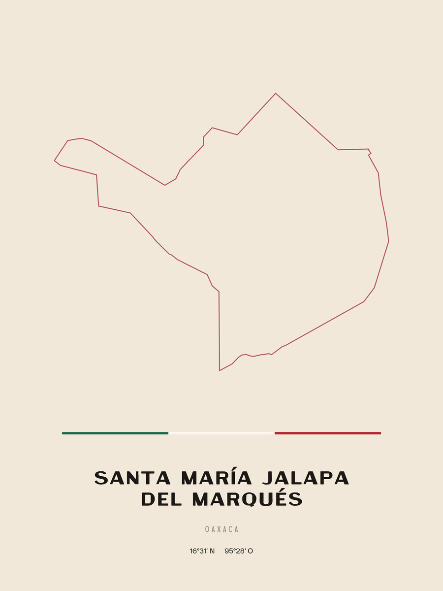 Framed poster of Santa María Jalapa del Marqués, Oaxaca.
