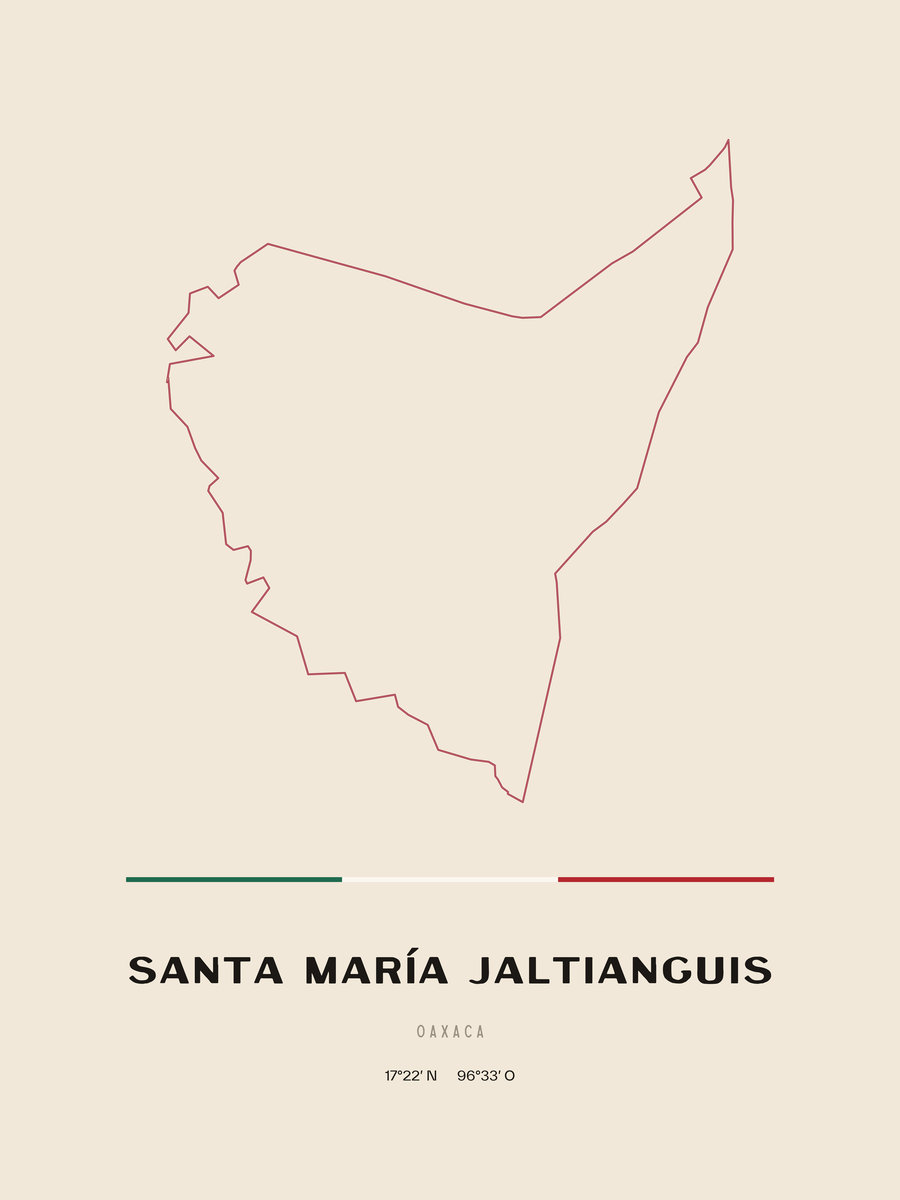 Framed poster of Santa María Jaltianguis, Oaxaca.