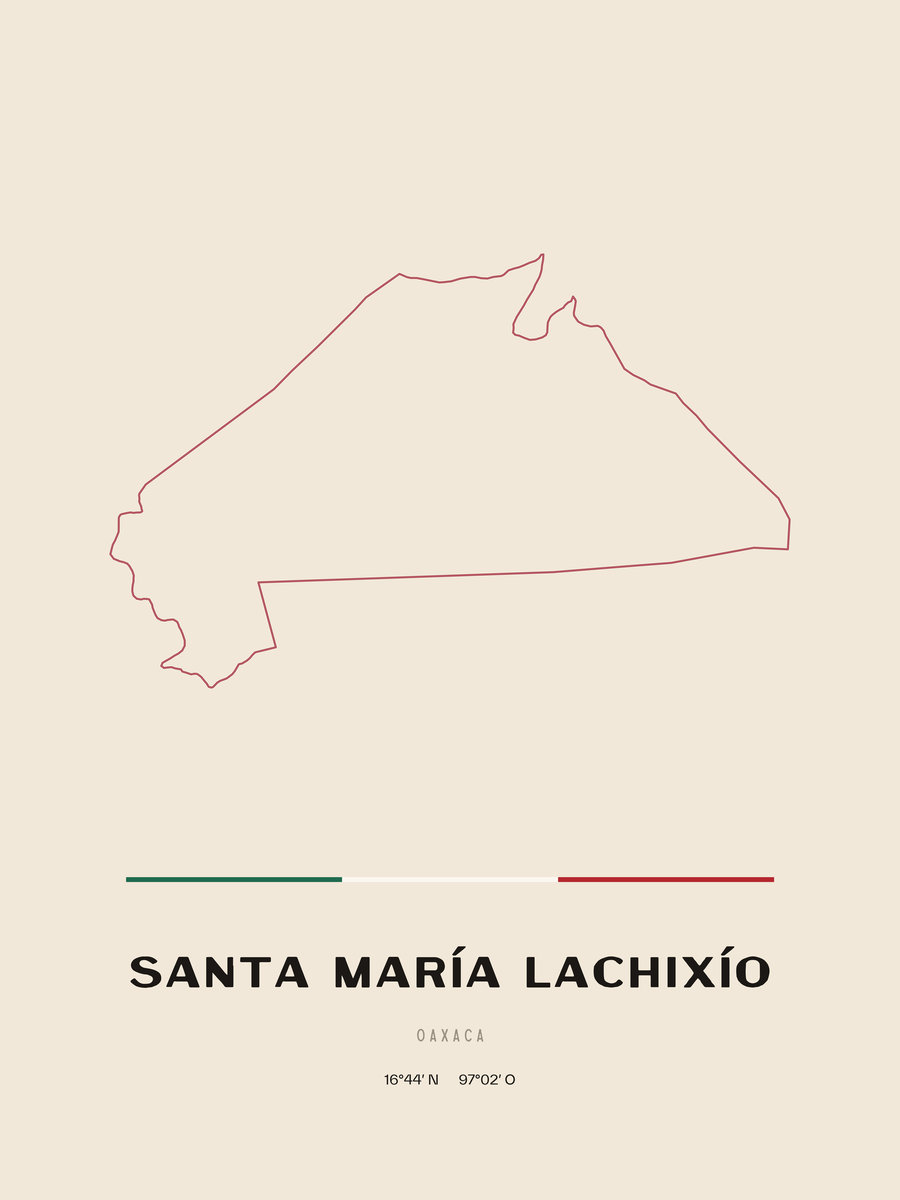 Framed poster of Santa María Lachixío, Oaxaca.