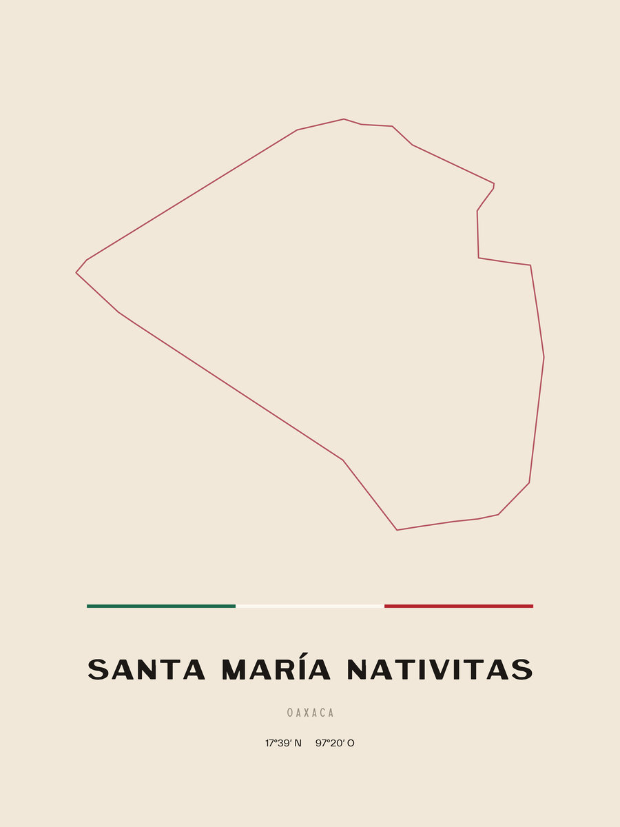 Framed poster of Santa María Nativitas, Oaxaca.