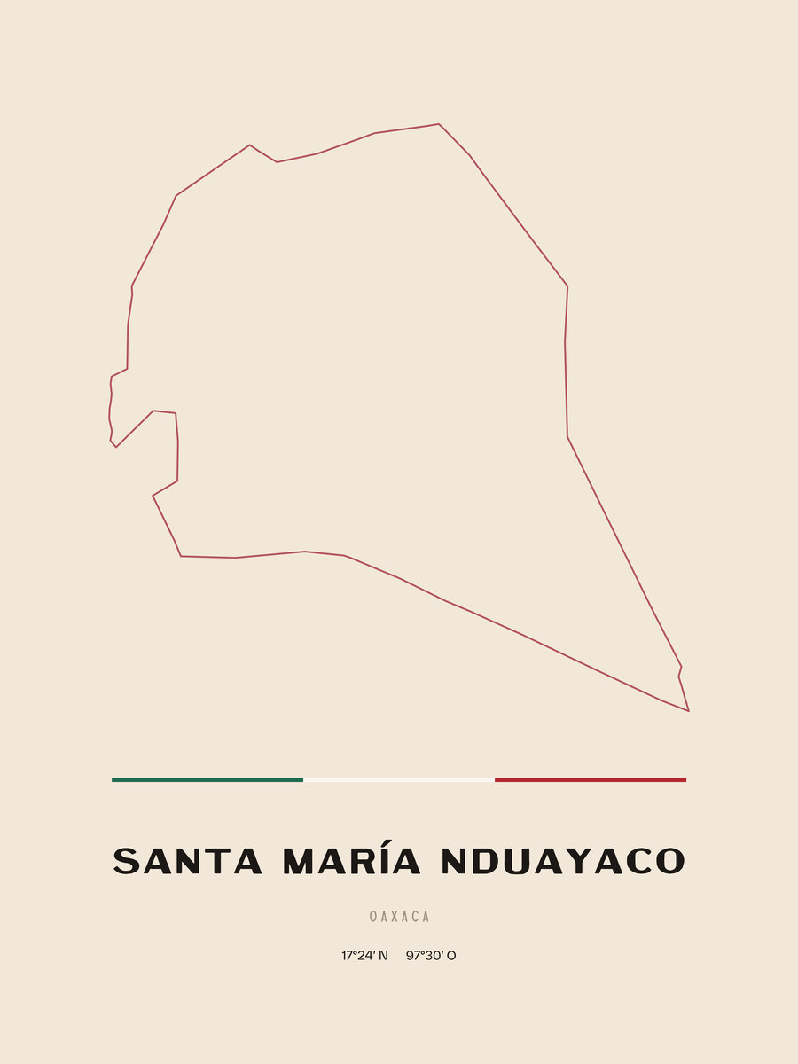 Framed poster of Santa María Nduayaco, Oaxaca.