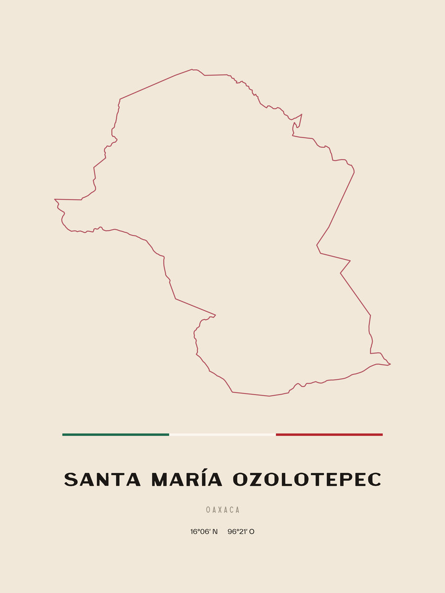 Framed poster of Santa María Ozolotepec, Oaxaca.
