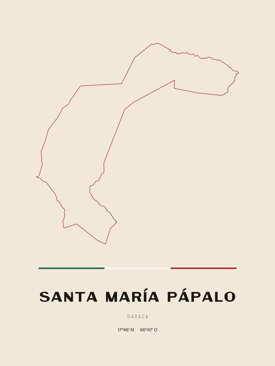 Framed poster of Santa María Pápalo, Oaxaca.