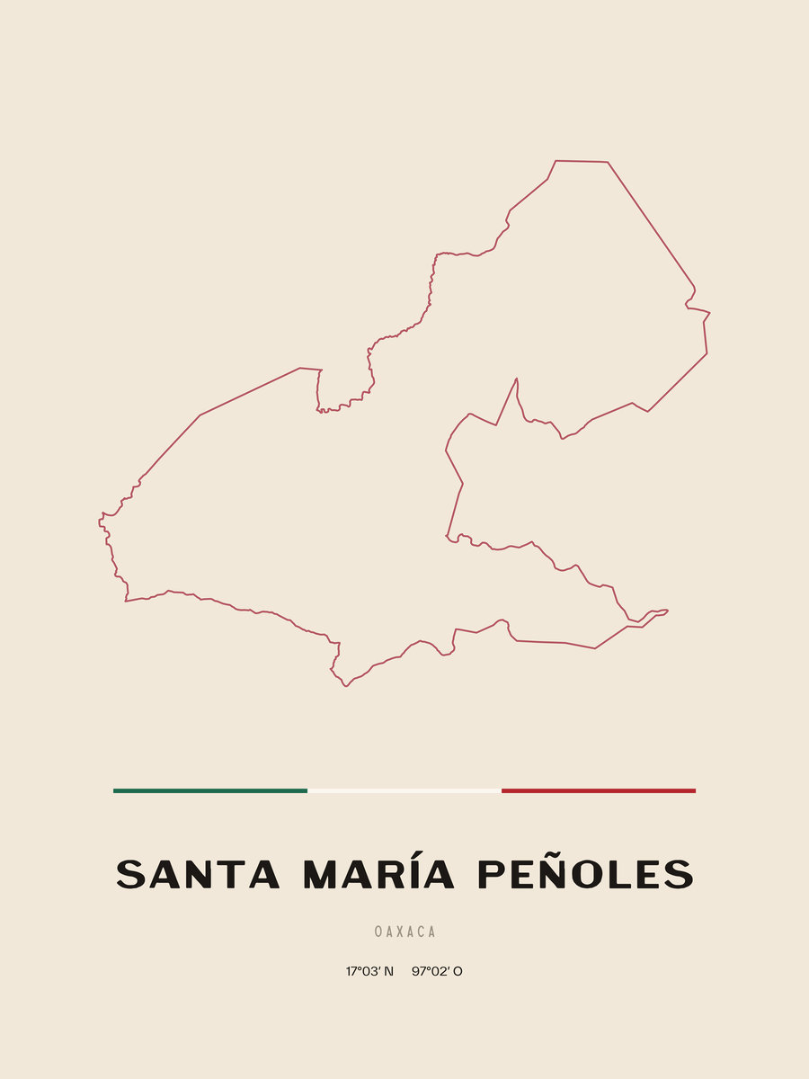 Framed poster of Santa María Peñoles, Oaxaca.