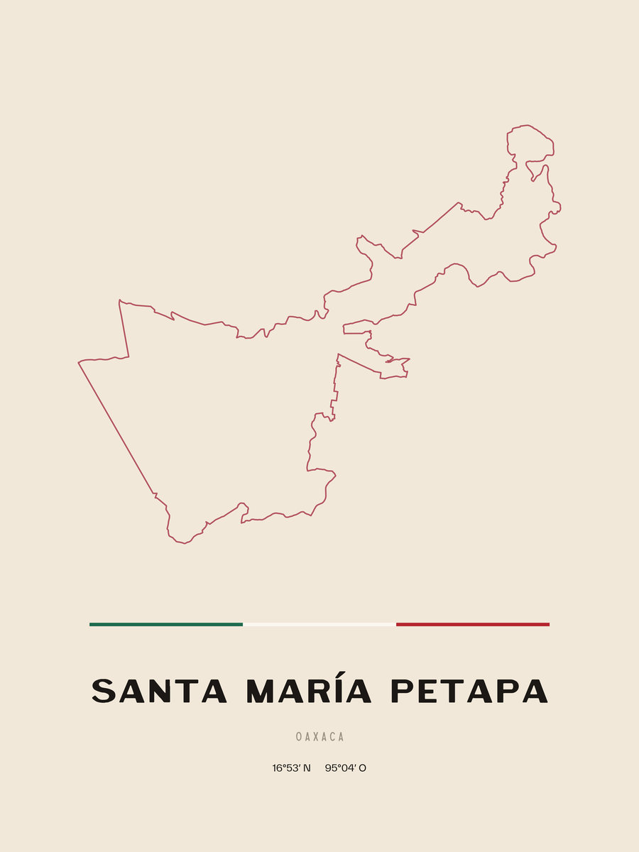 Framed poster of Santa María Petapa, Oaxaca.