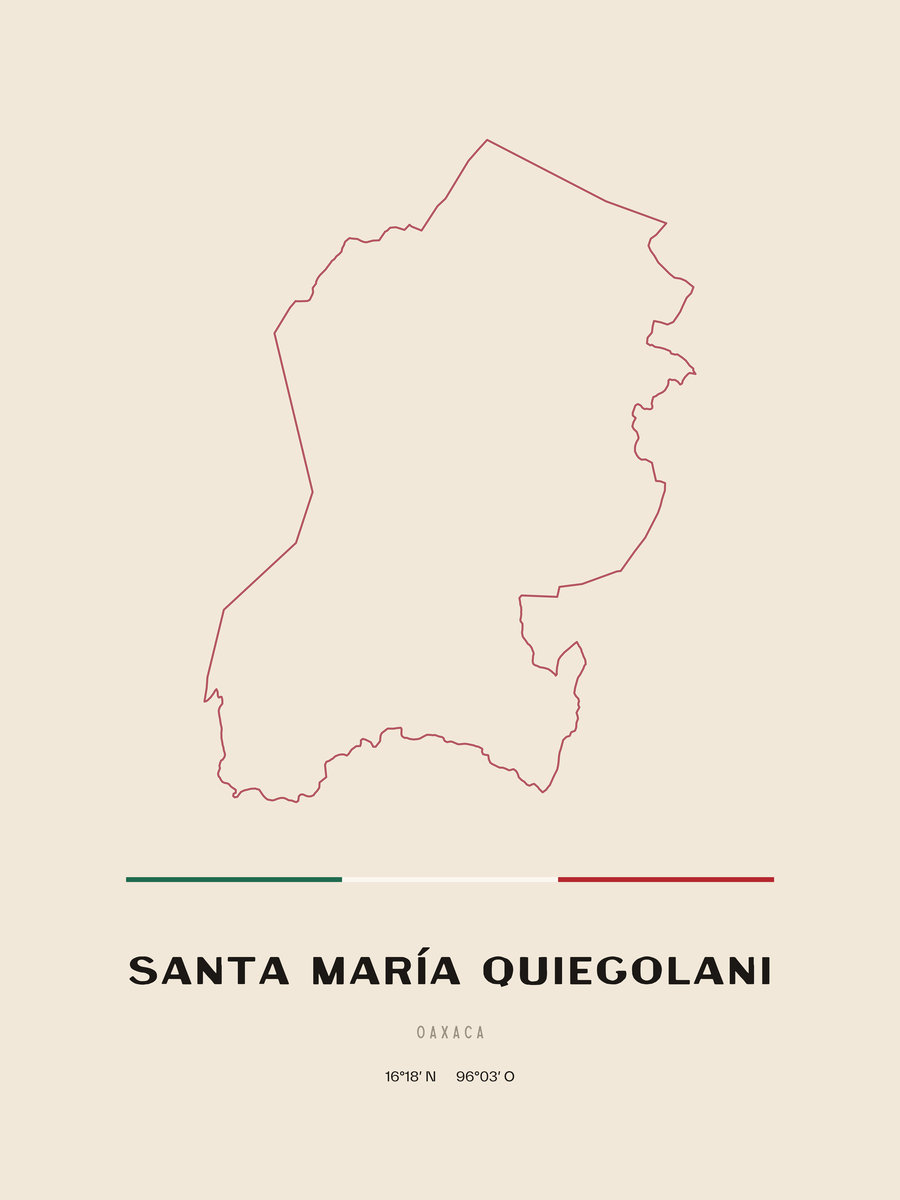 Framed poster of Santa María Quiegolani, Oaxaca.