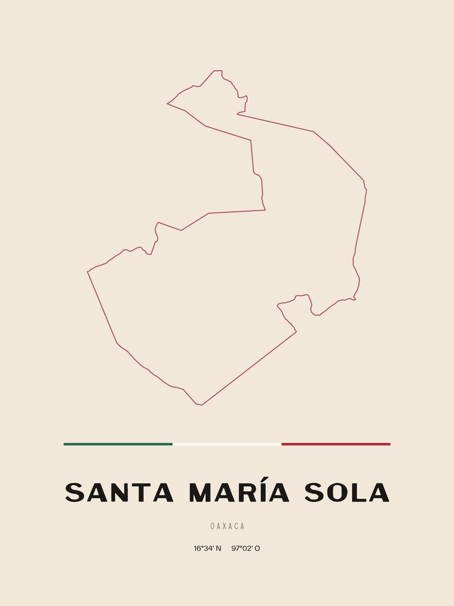 Framed poster of Santa María Sola, Oaxaca.