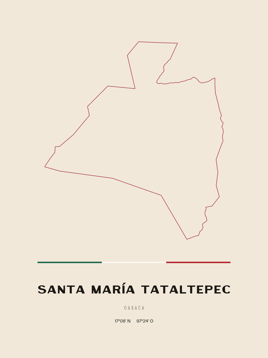 Framed poster of Santa María Tataltepec, Oaxaca.