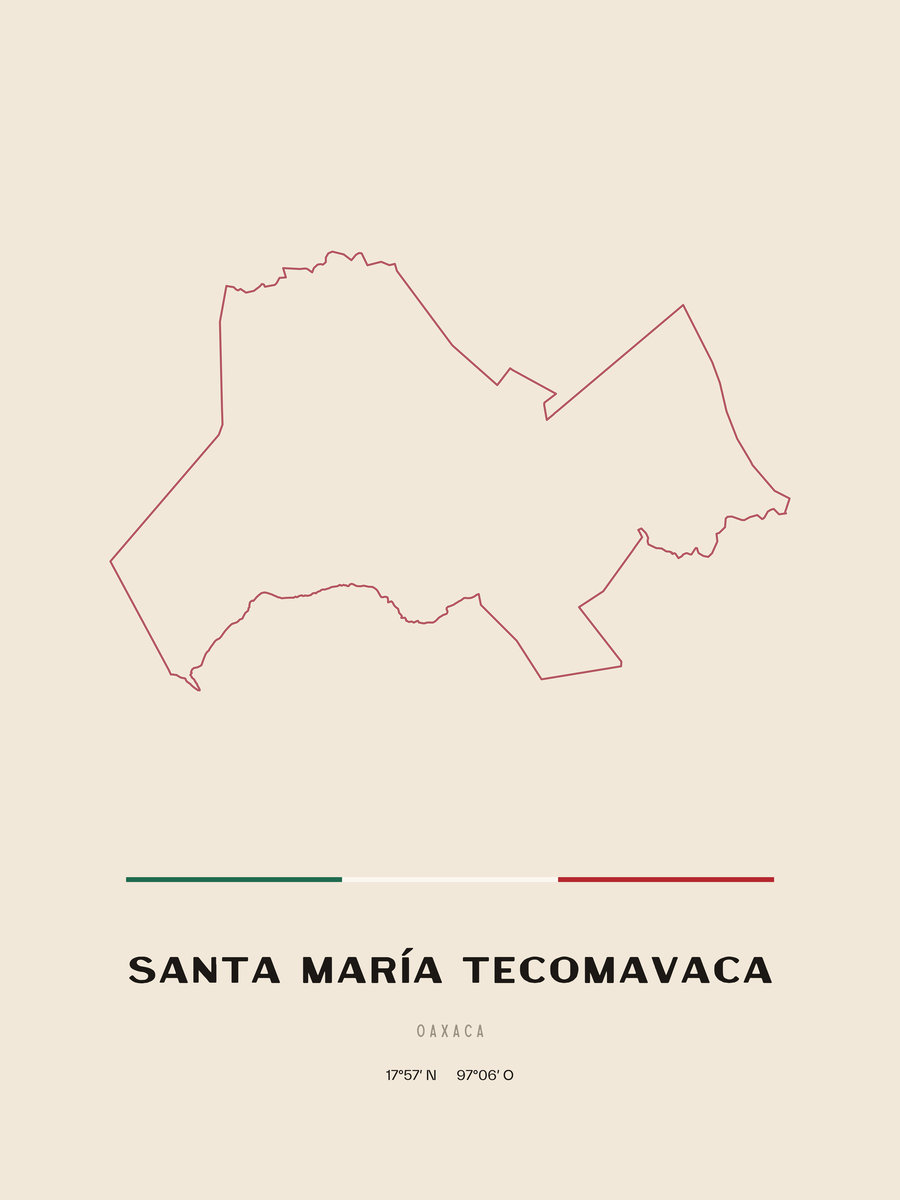 Framed poster of Santa María Tecomavaca, Oaxaca.