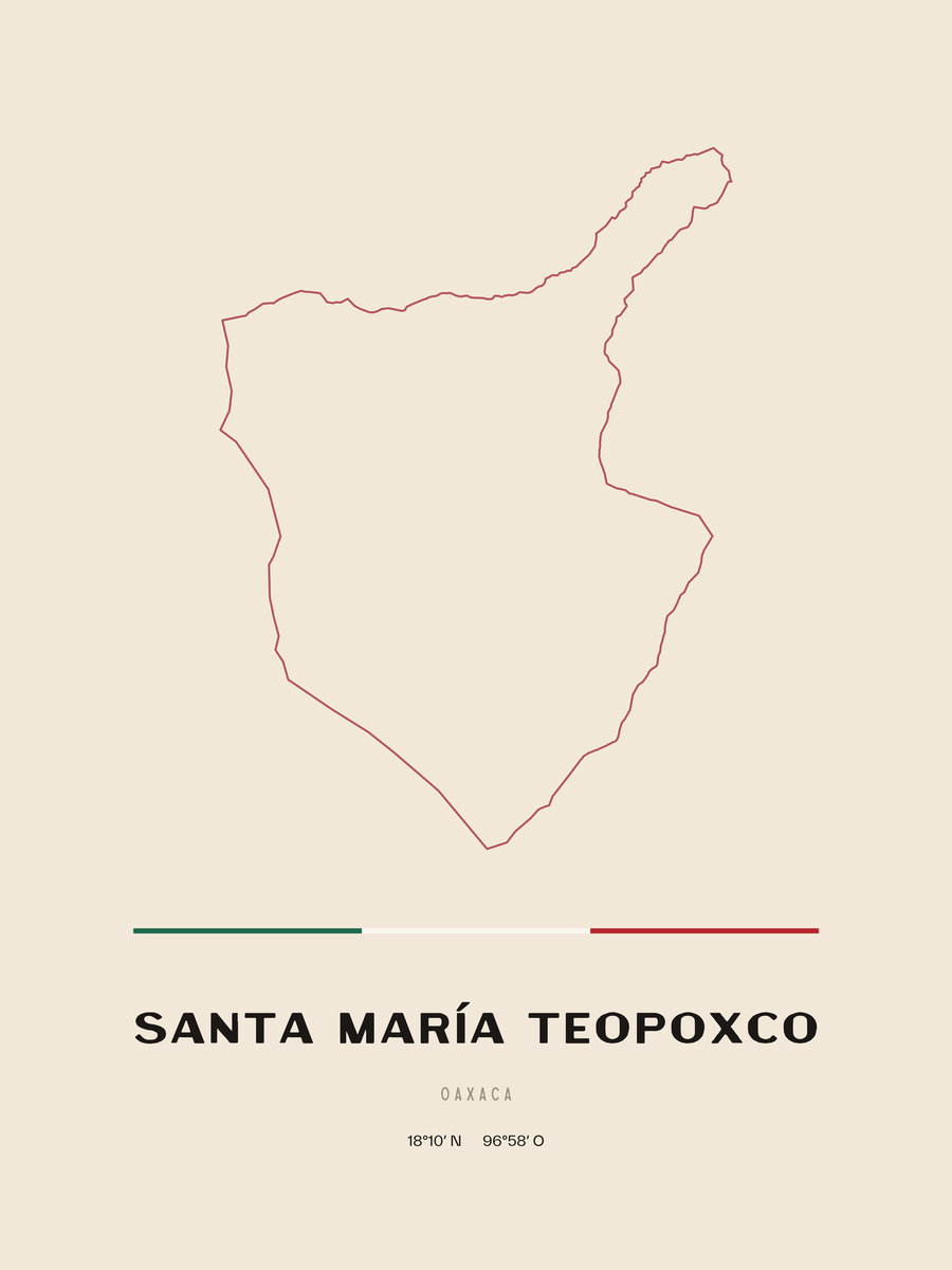 Framed poster of Santa María Teopoxco, Oaxaca.