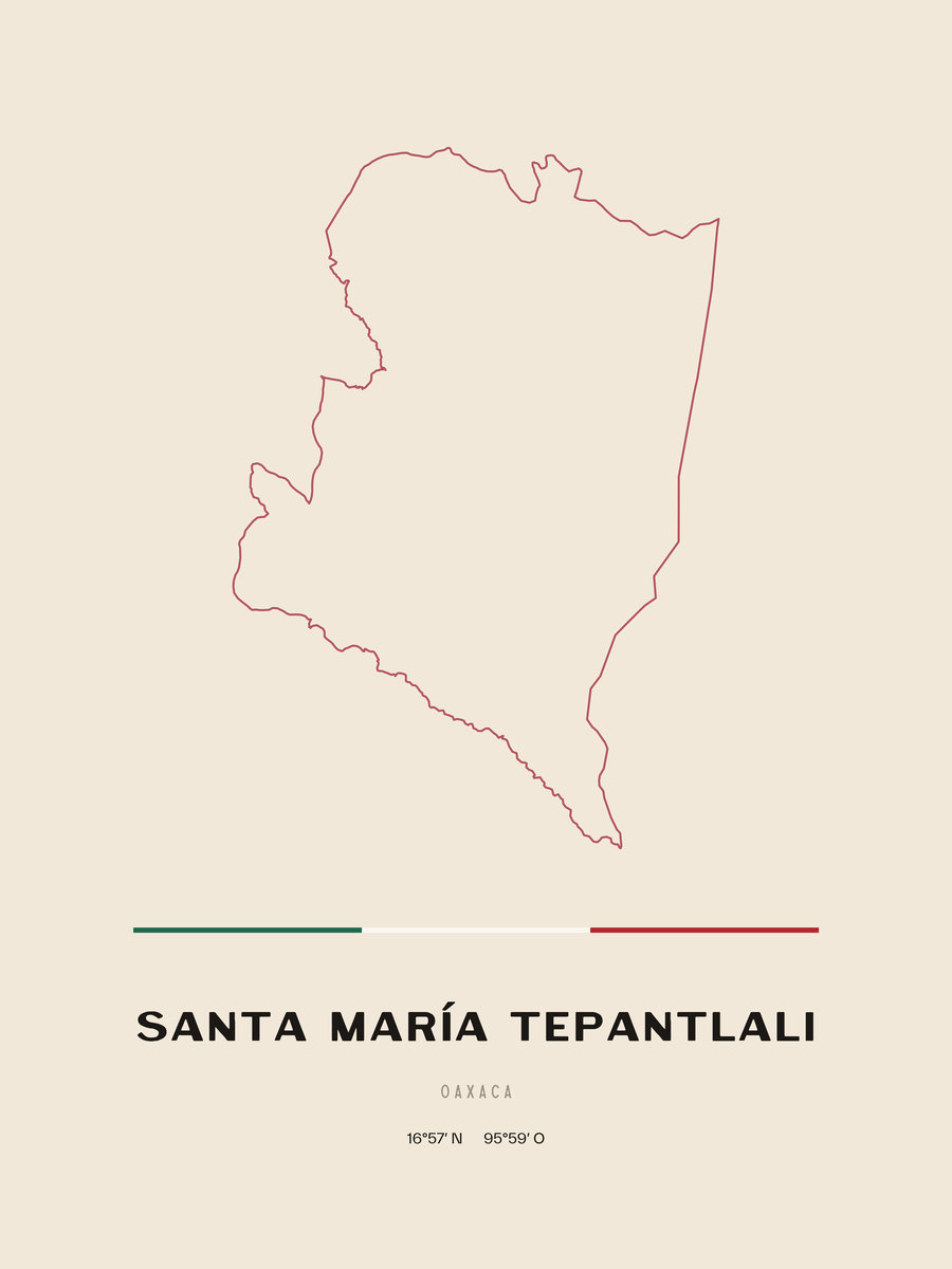 Framed poster of Santa María Tepantlali, Oaxaca.