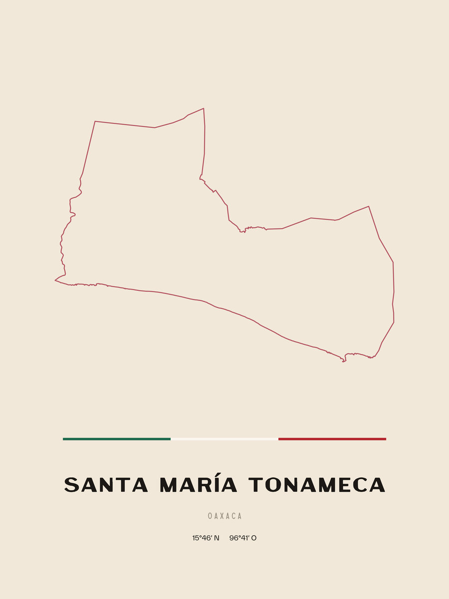 Framed poster of Santa María Tonameca, Oaxaca.