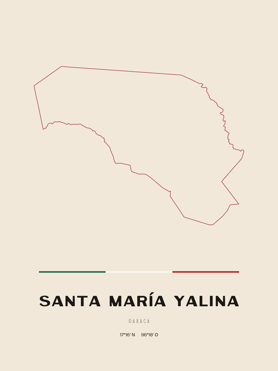 Framed poster of Santa María Yalina, Oaxaca.