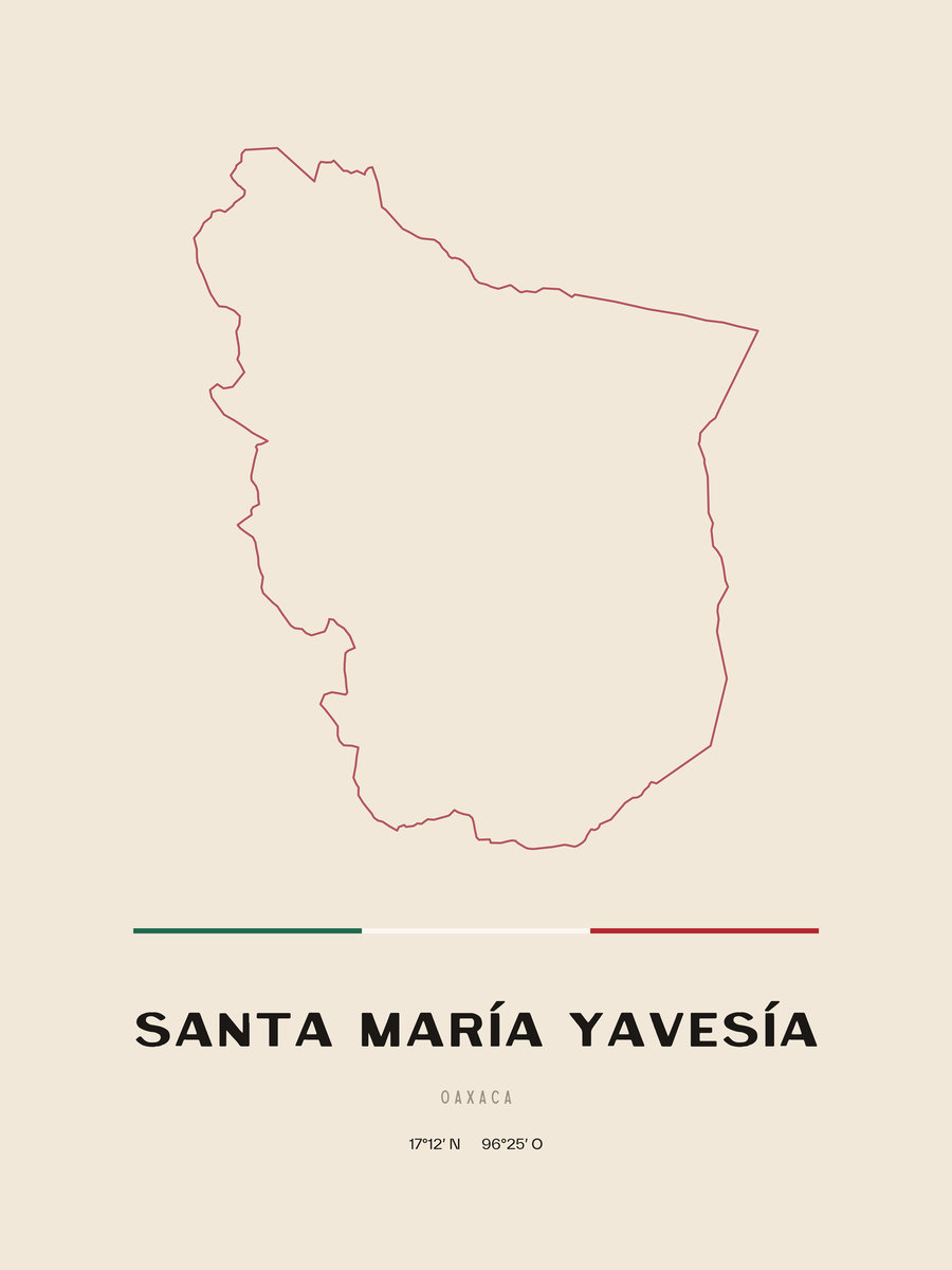 Framed poster of Santa María Yavesía, Oaxaca.