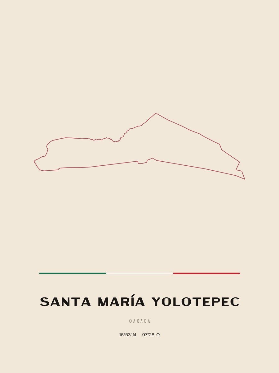 Framed poster of Santa María Yolotepec, Oaxaca.