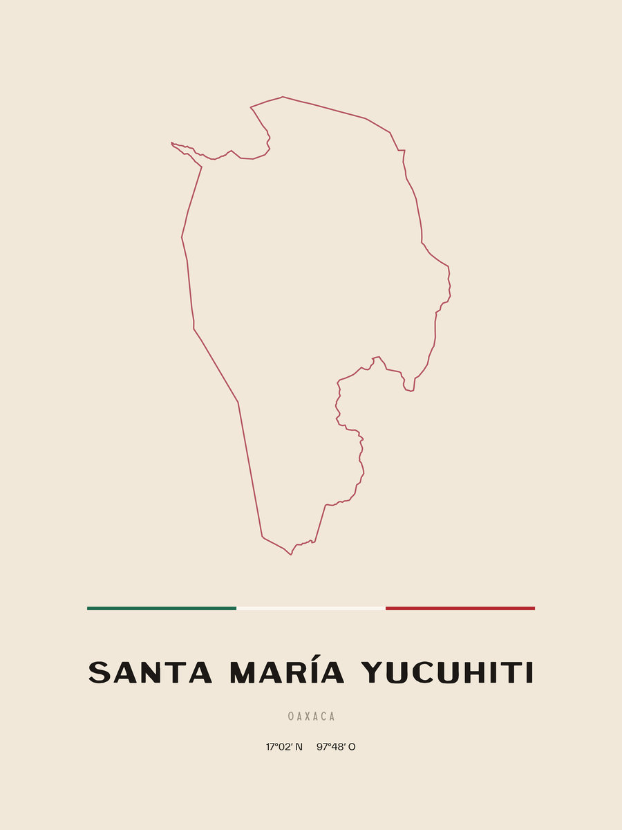 Framed poster of Santa María Yucuhiti, Oaxaca.