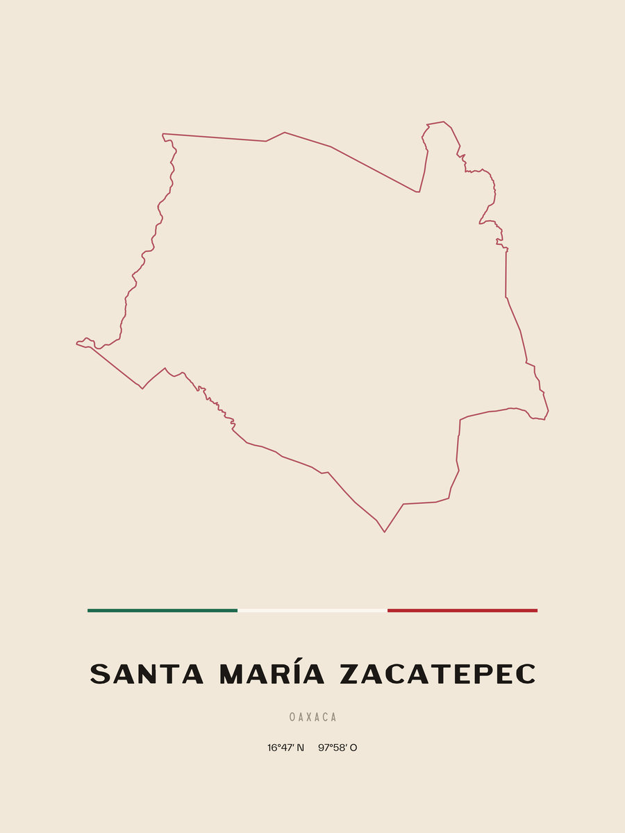 Framed poster of Santa María Zacatepec, Oaxaca.