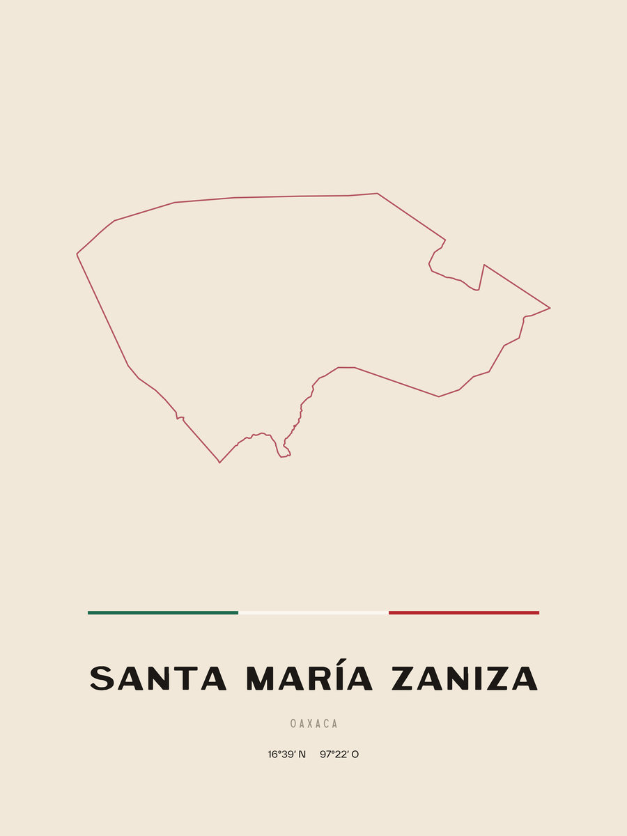 Framed poster of Santa María Zaniza, Oaxaca.