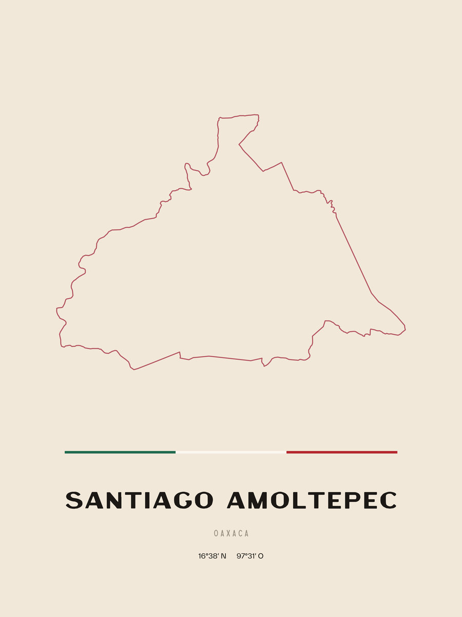 Framed poster of Santiago Amoltepec, Oaxaca.