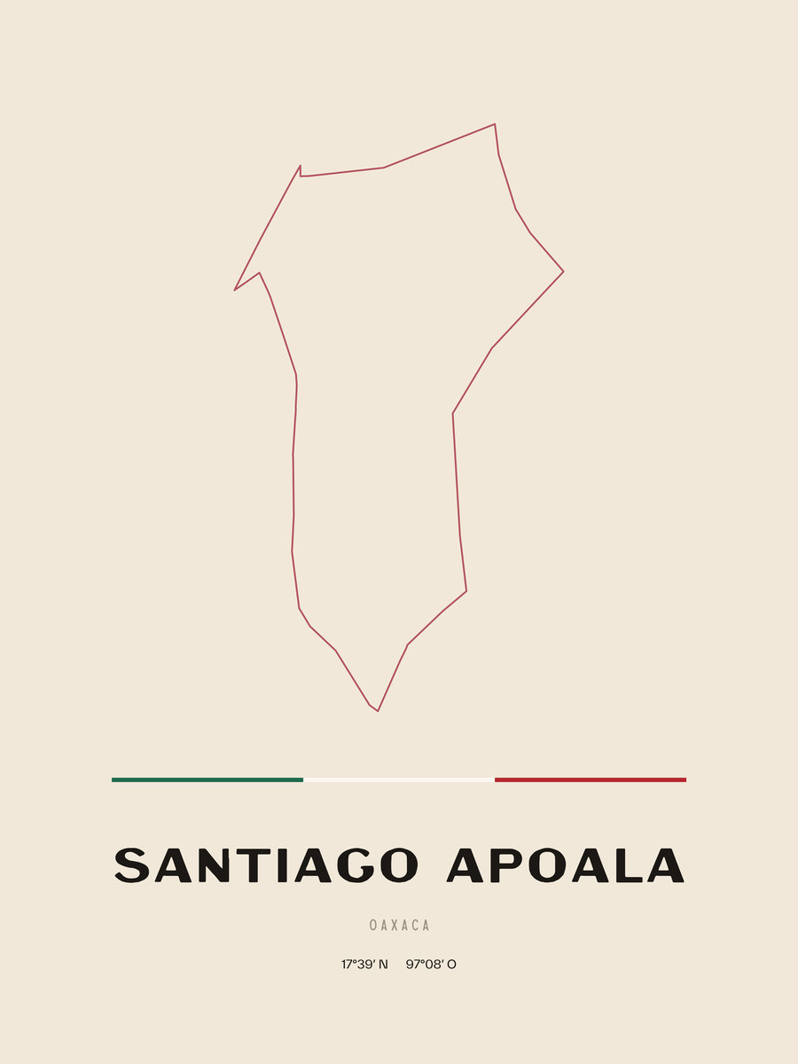 Framed poster of Santiago Apoala, Oaxaca.