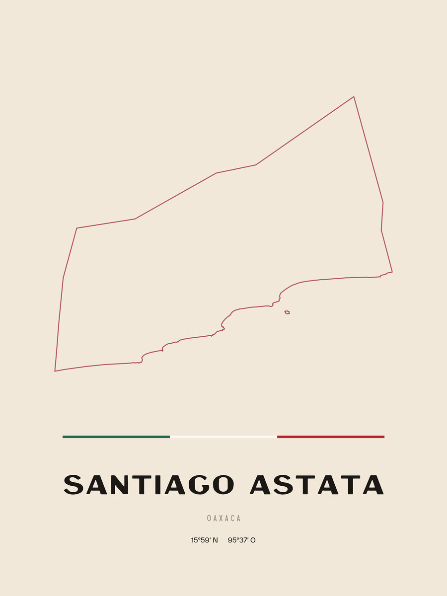 Framed poster of Santiago Astata, Oaxaca.