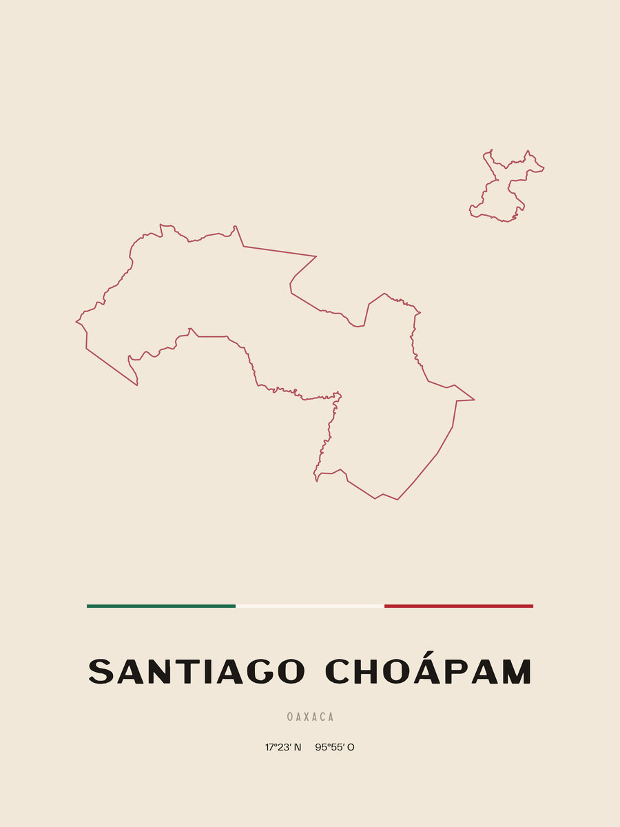 Framed poster of Santiago Choápam, Oaxaca.