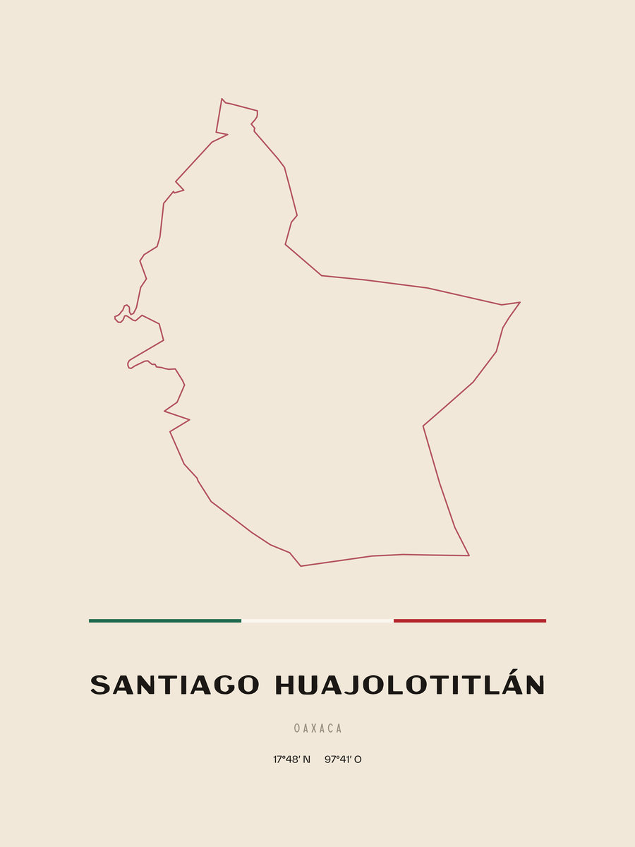 Framed poster of Santiago Huajolotitlán, Oaxaca.