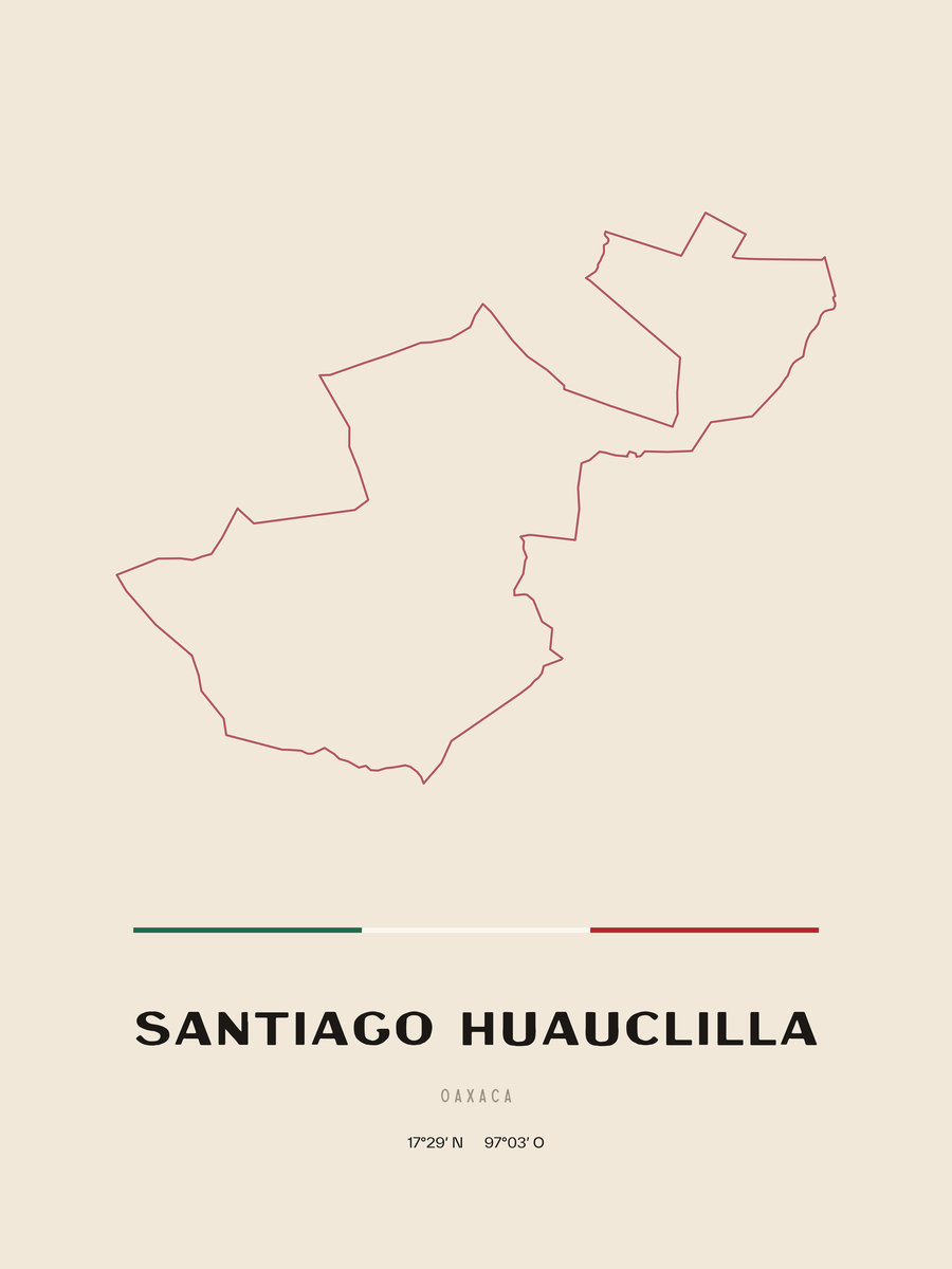 Framed poster of Santiago Huauclilla, Oaxaca.